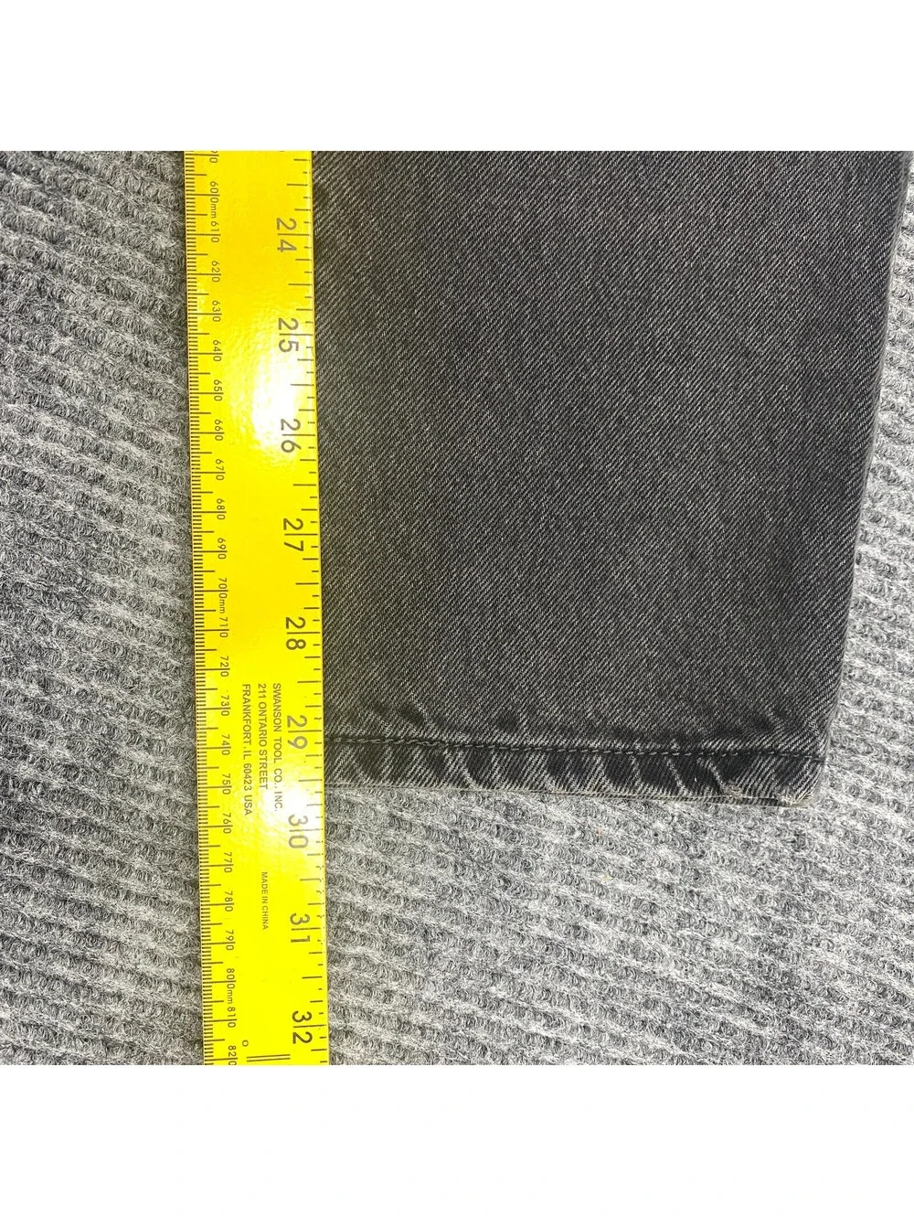 Levi's 501 Button Fly Jeans Mens 28x29 Black Fade Denim Straight Leg Premium